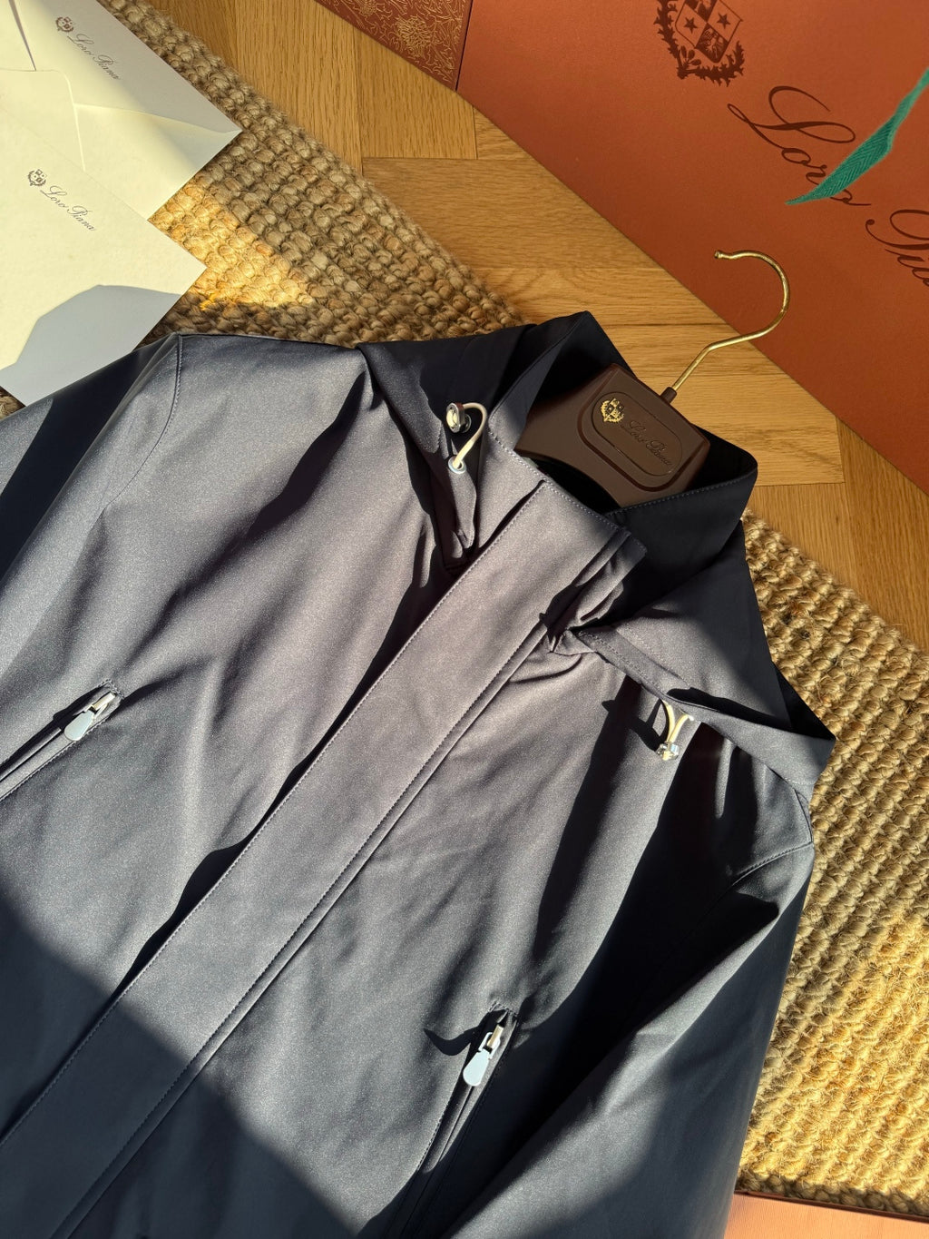 Brunello Cucinelli Outdoor-Jacke mit Kapuze – Navy Blau