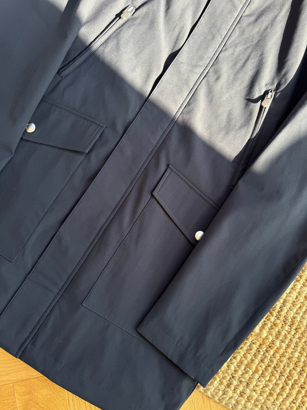 Brunello Cucinelli Outdoor-Jacke mit Kapuze – Navy Blau