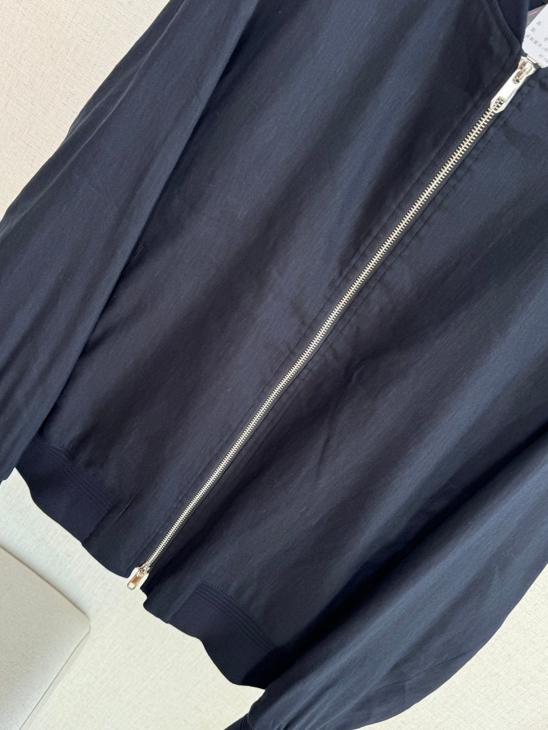 ZEGNA Dunkelblaue Bomberjacke