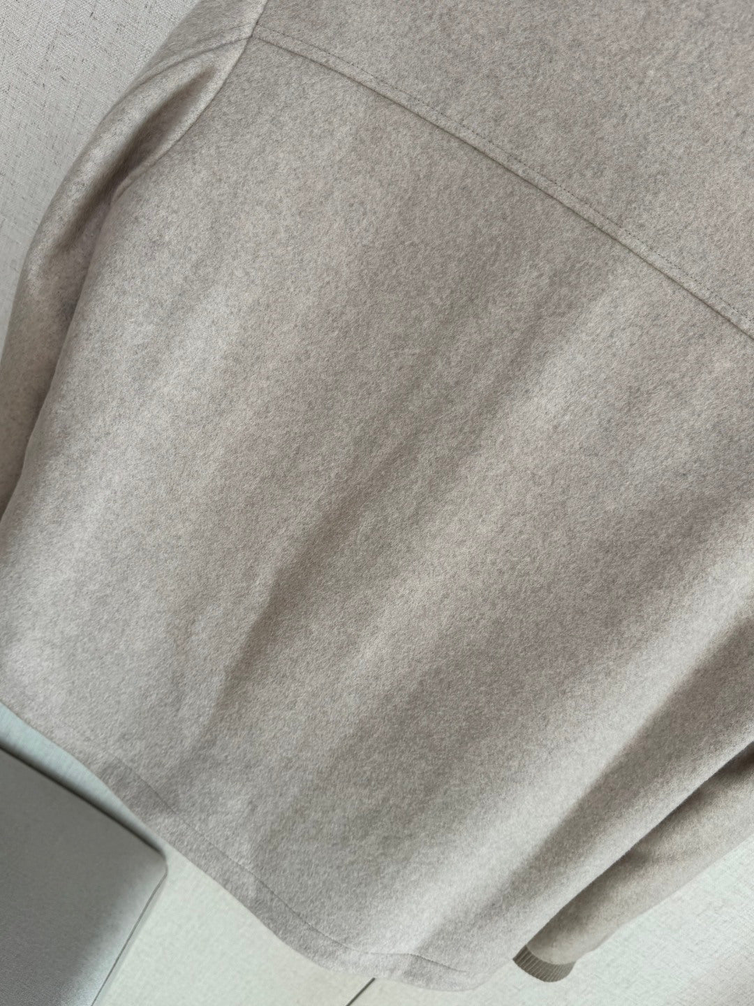 Loro Piana Beige Herren Wolljacke mit Shearling-Kragen und Reissverschluss