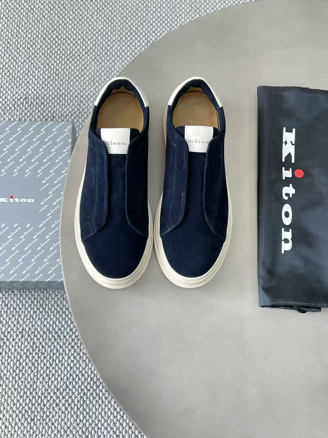 Kiton Slip-On Sneaker in Dunkelblau – Bequeme Freizeit-Schuhe mit sportlichem Design