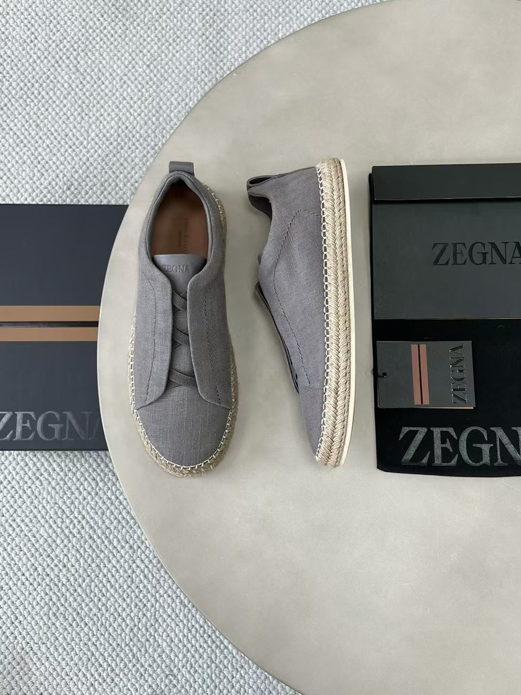 ZEGNA Espadrille Sneaker aus Canvas – Leichte Sommerschuhe in Grau