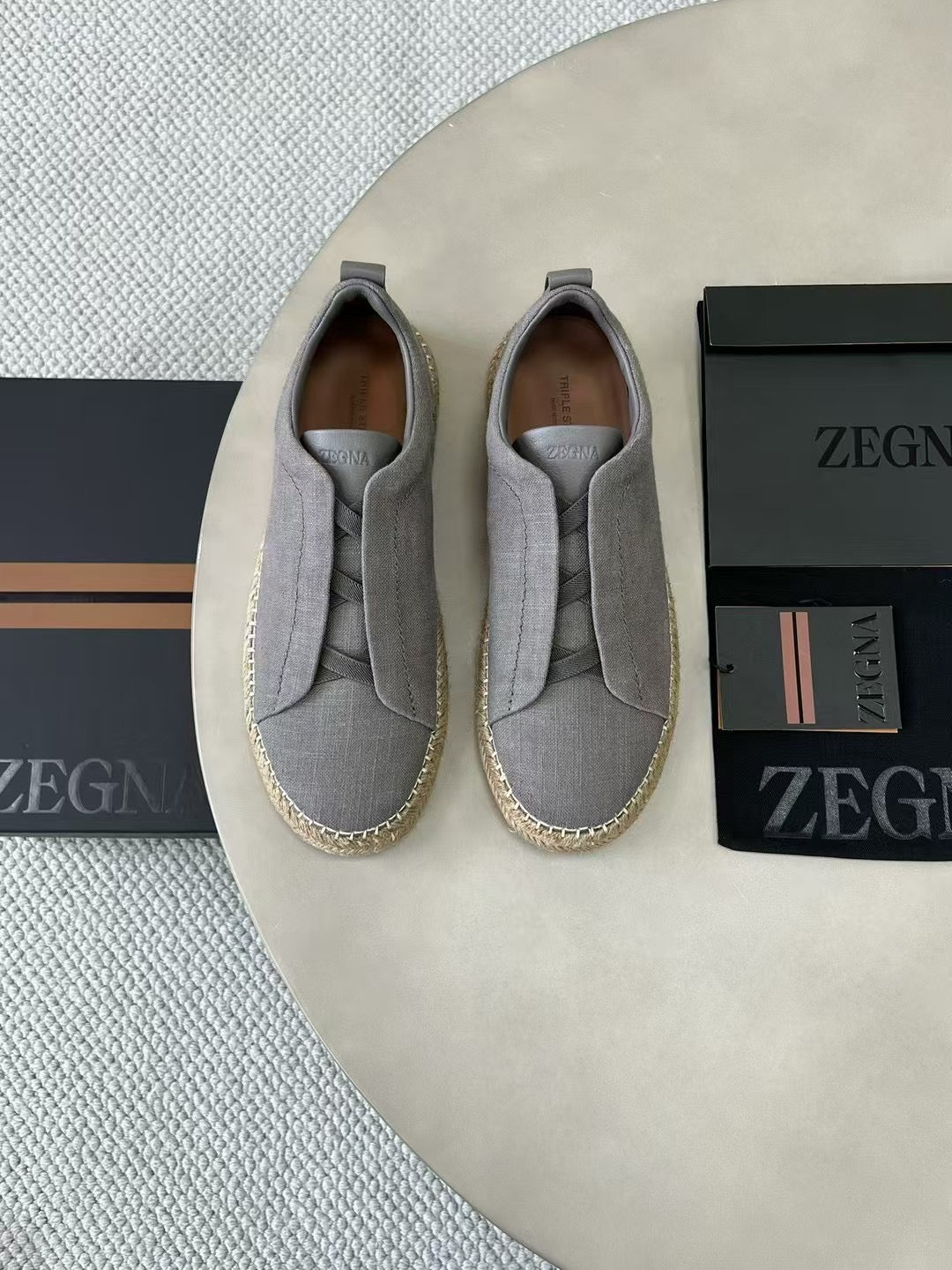 ZEGNA Espadrille Sneaker aus Canvas – Leichte Sommerschuhe in Grau