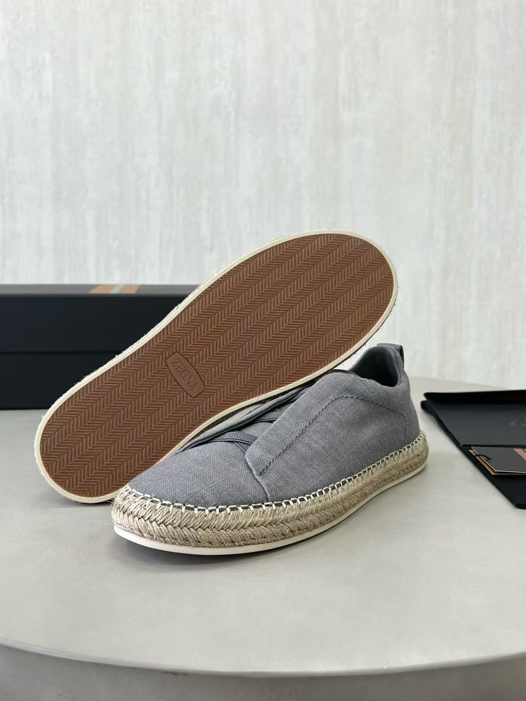 ZEGNA Espadrille Sneaker aus Canvas – Leichte Sommerschuhe in Grau