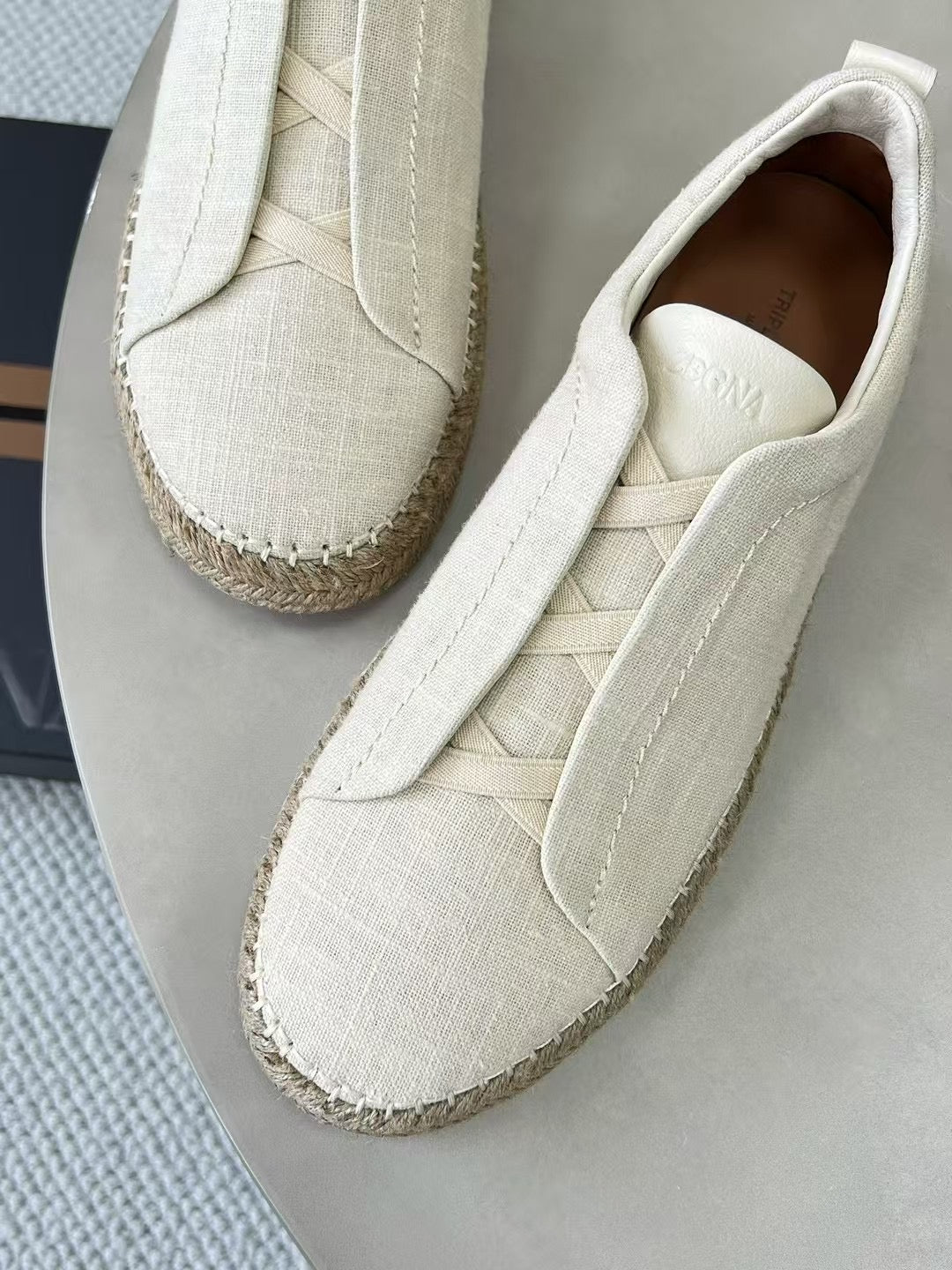 ZEGNA Espadrille Sneaker aus Canvas – Sommer Slipper in Beige