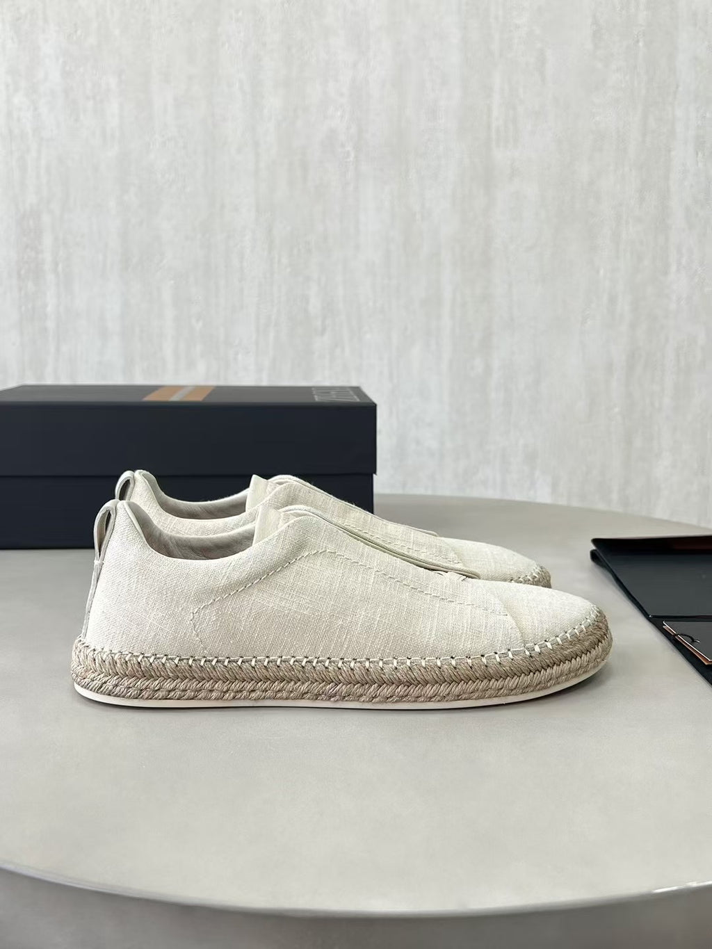 ZEGNA Espadrille Sneaker aus Canvas – Sommer Slipper in Beige