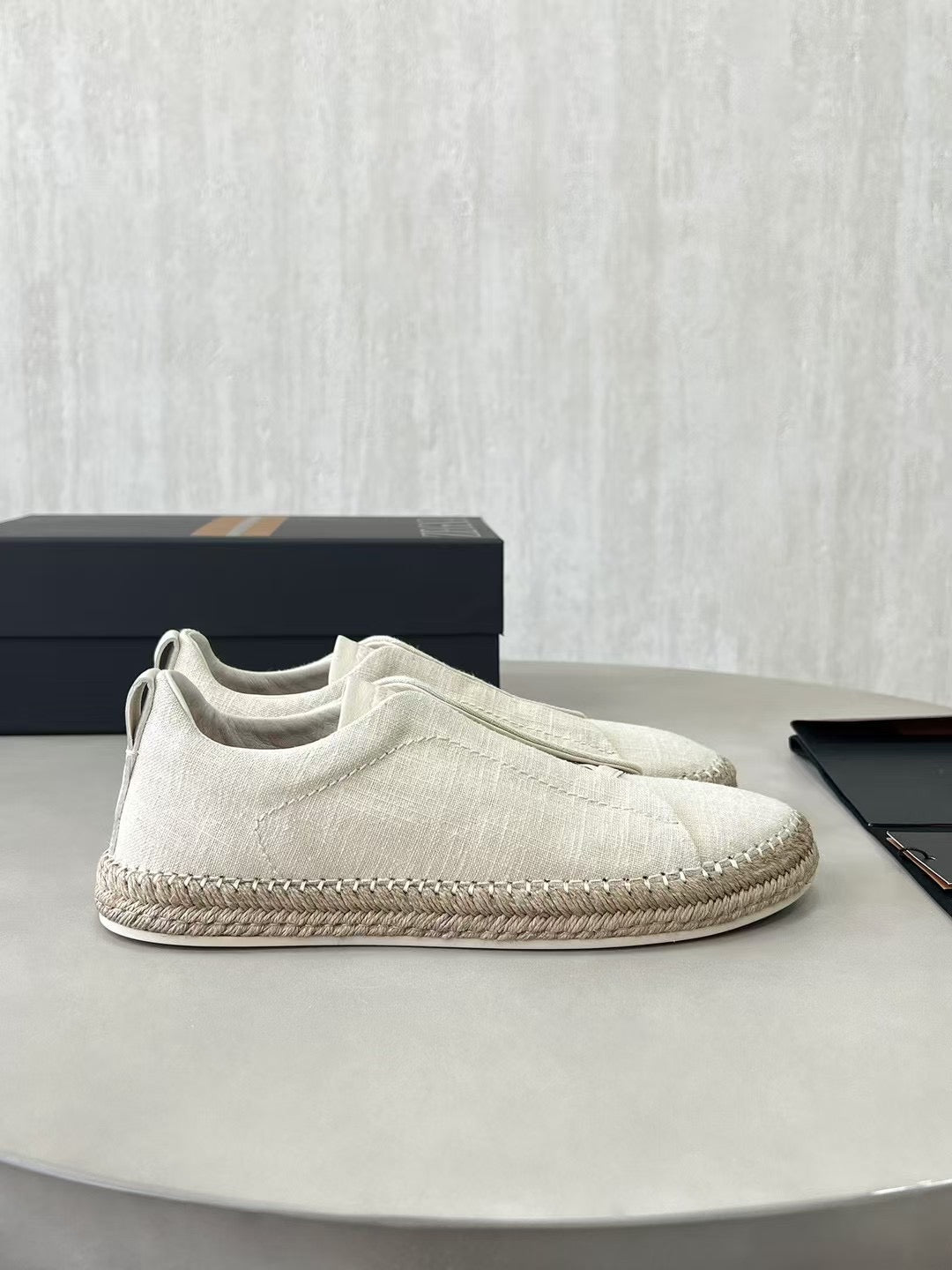 ZEGNA Espadrille Sneaker aus Canvas – Sommer Slipper in Beige