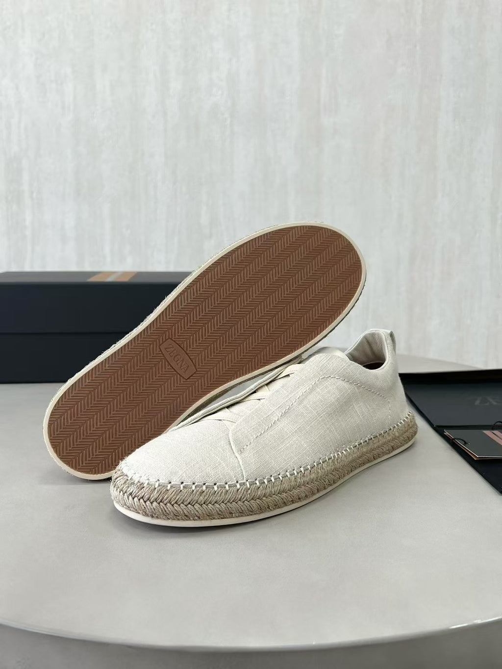 ZEGNA Espadrille Sneaker aus Canvas – Sommer Slipper in Beige