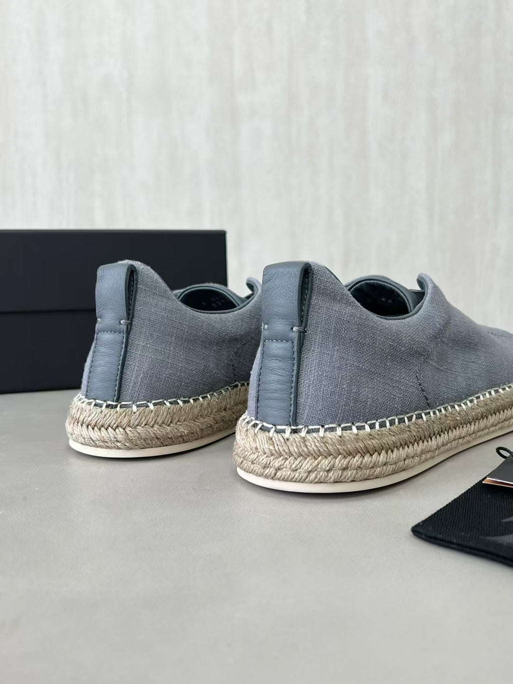 ZEGNA Espadrille Sneaker aus Canvas – Sommer Slipper in Hellgrau
