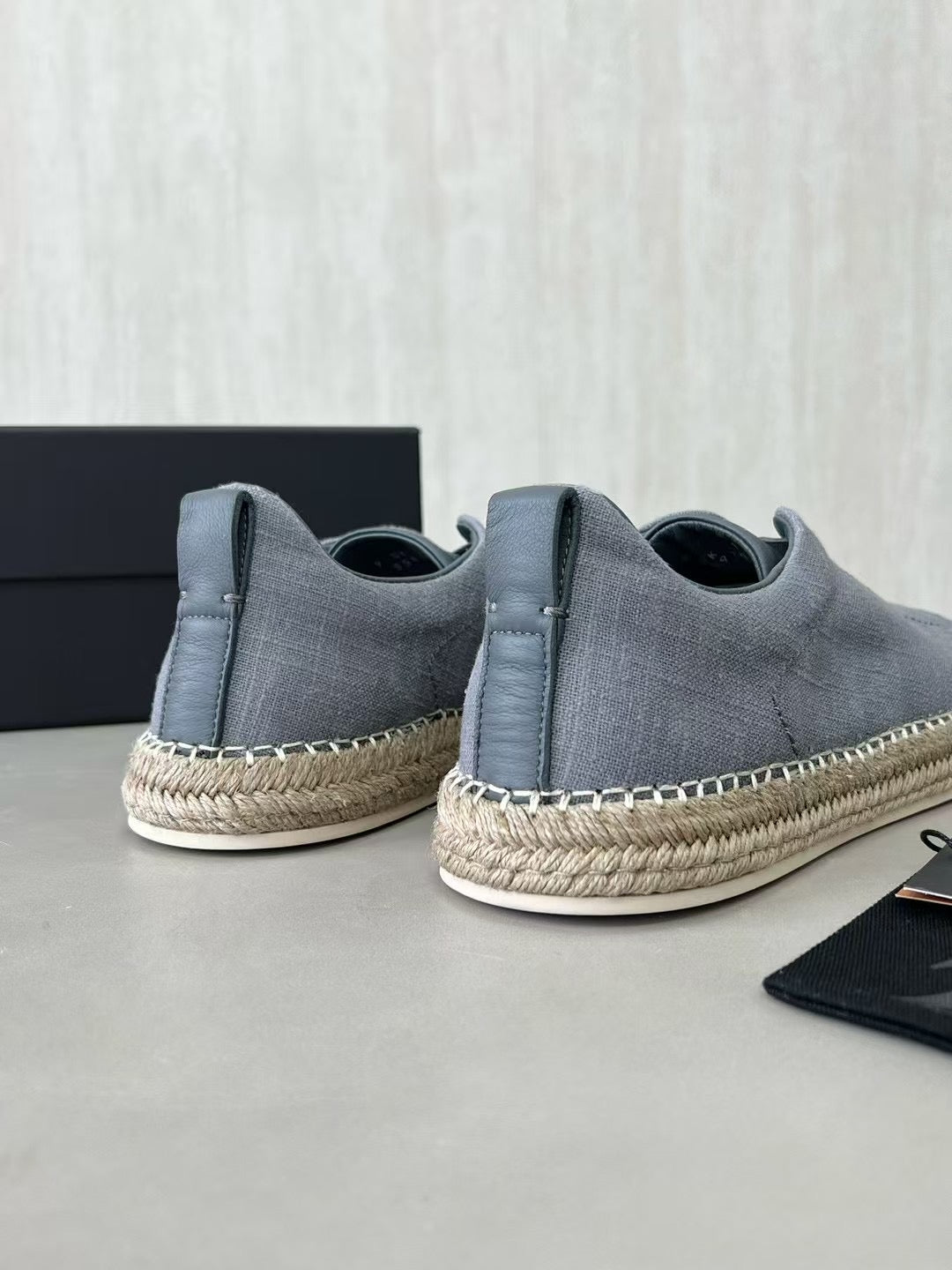 ZEGNA Espadrille Sneaker aus Canvas – Sommer Slipper in Hellgrau