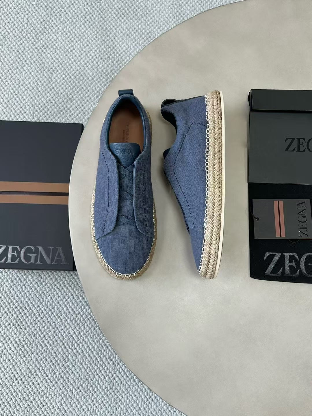 ZEGNA Espadrille Sneaker aus Canvas – Leichte Sommerschuhe in Blau