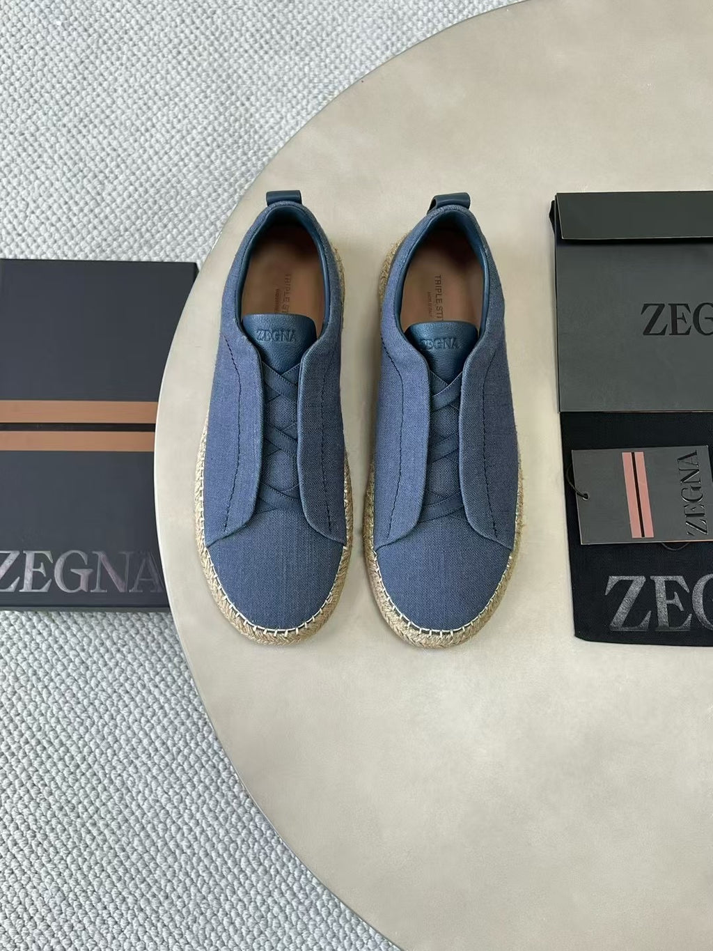 ZEGNA Espadrille Sneaker aus Canvas – Leichte Sommerschuhe in Blau