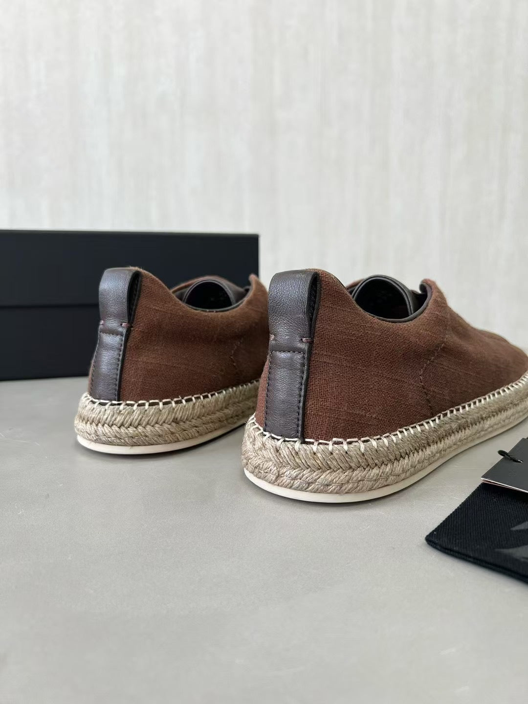 ZEGNA Espadrille Sneaker aus Canvas – Sommer Slipper in Braun