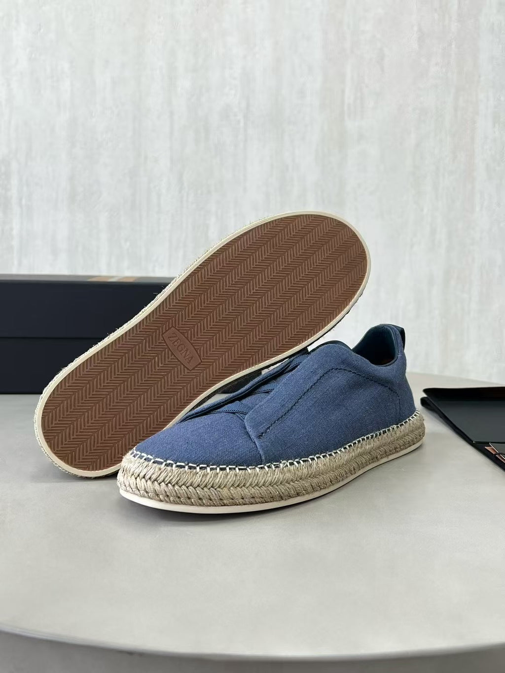 ZEGNA Espadrille Sneaker aus Canvas – Leichte Sommerschuhe in Blau