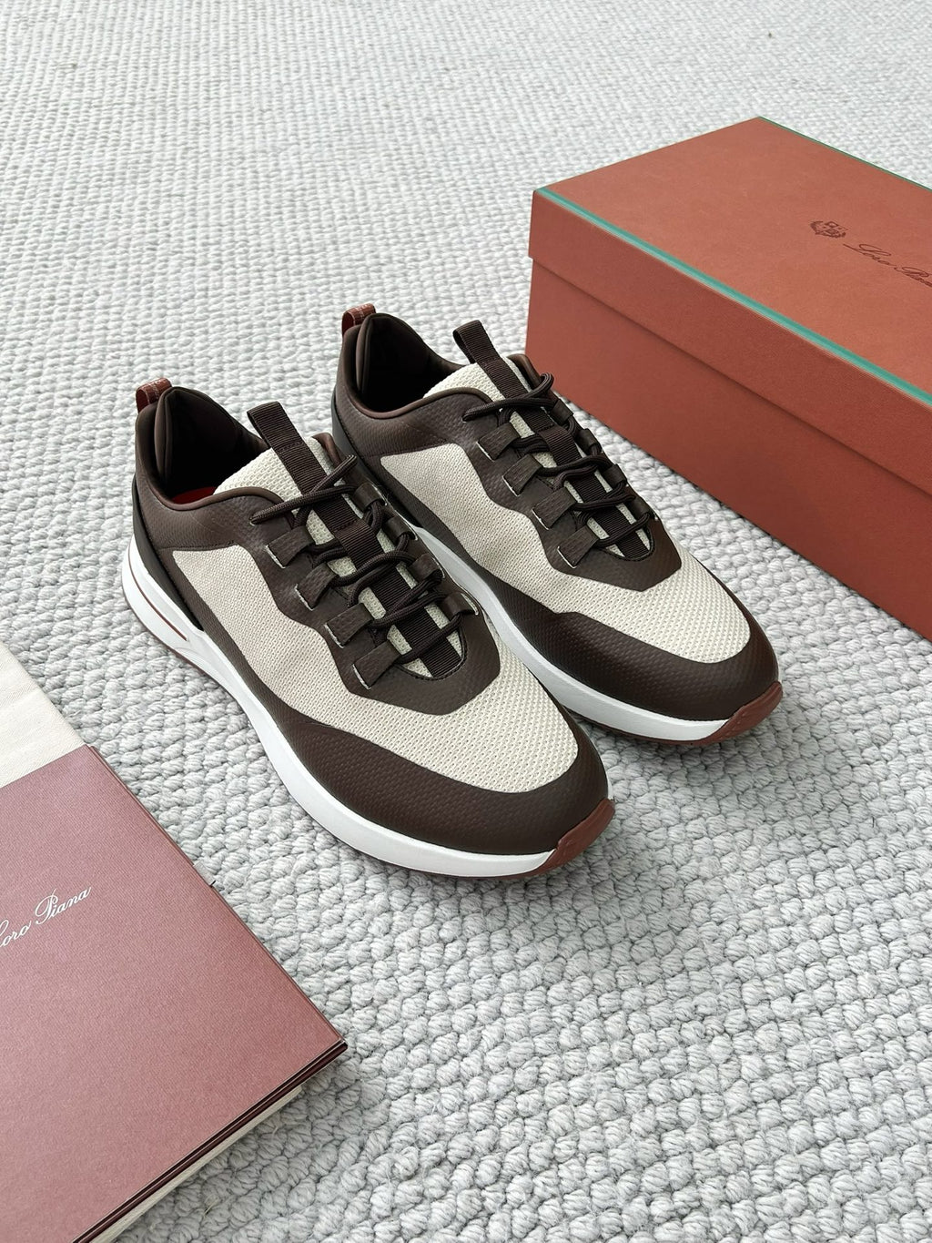 Loro Piana Herren Sneaker Braun/Beige – Premium-Leder & Mesh