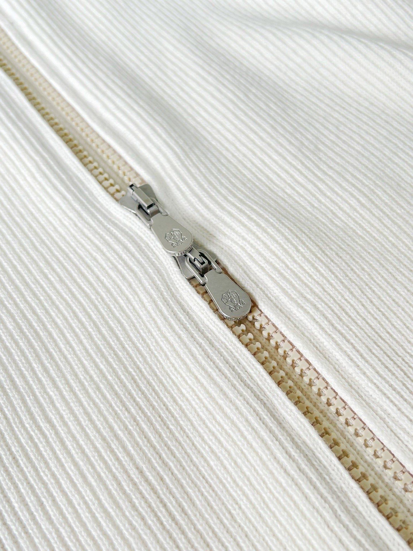 Brunello Cucinelli Herren-Strickjacke mit Zipper Weiss