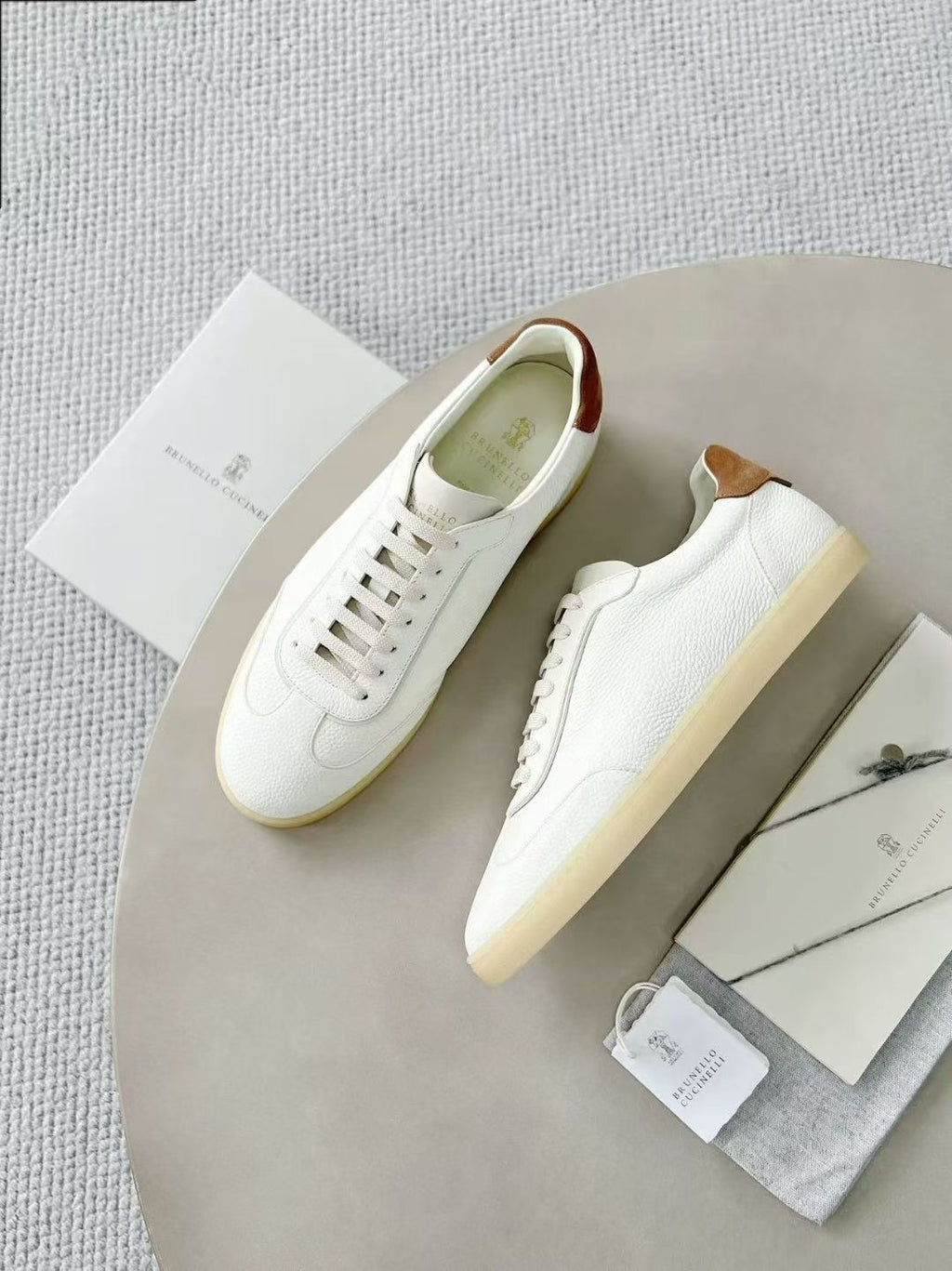 Brunello Cucinelli Herren-Sneaker aus Leder Weiss