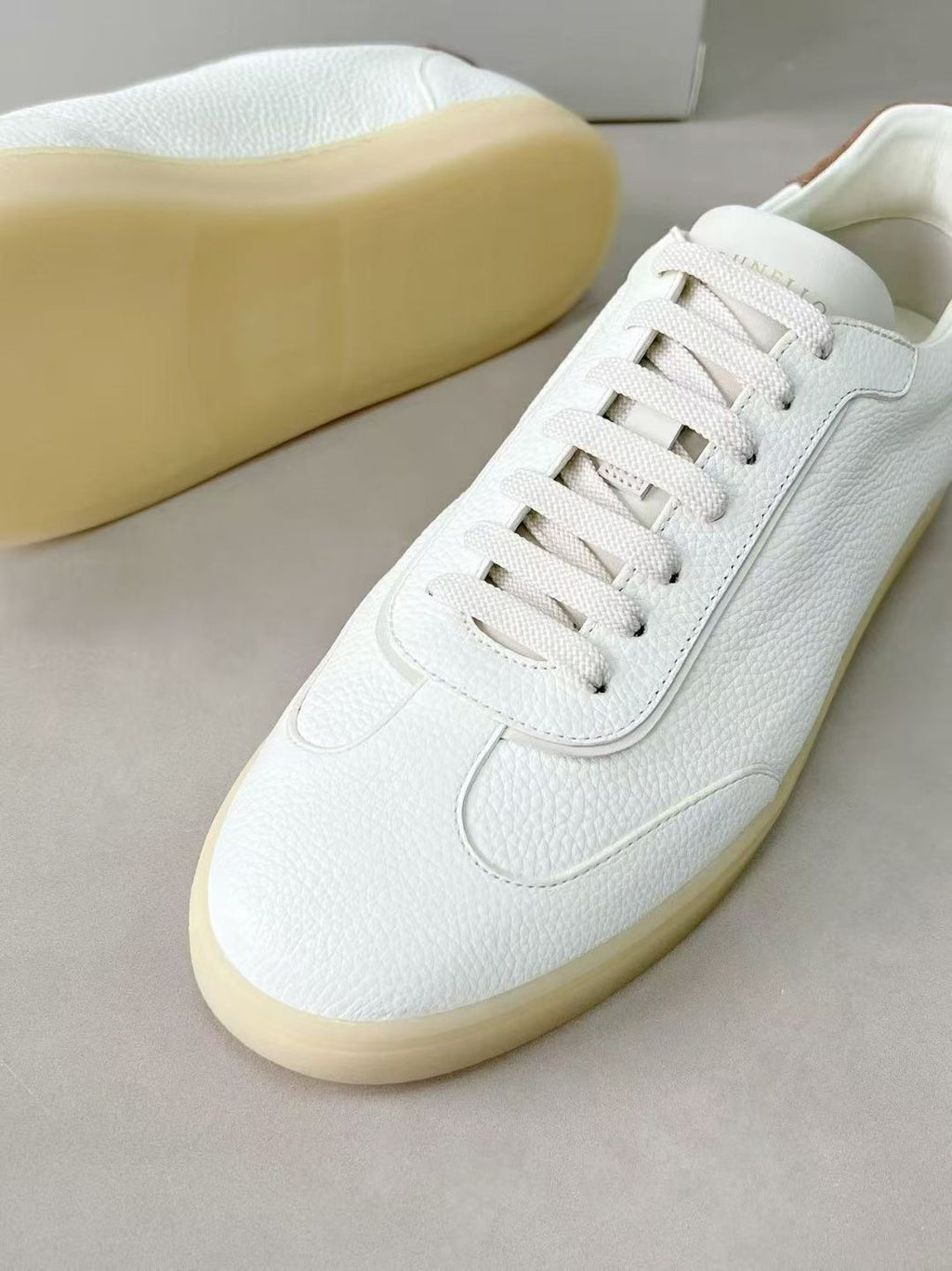 Brunello Cucinelli Herren-Sneaker aus Leder Weiss