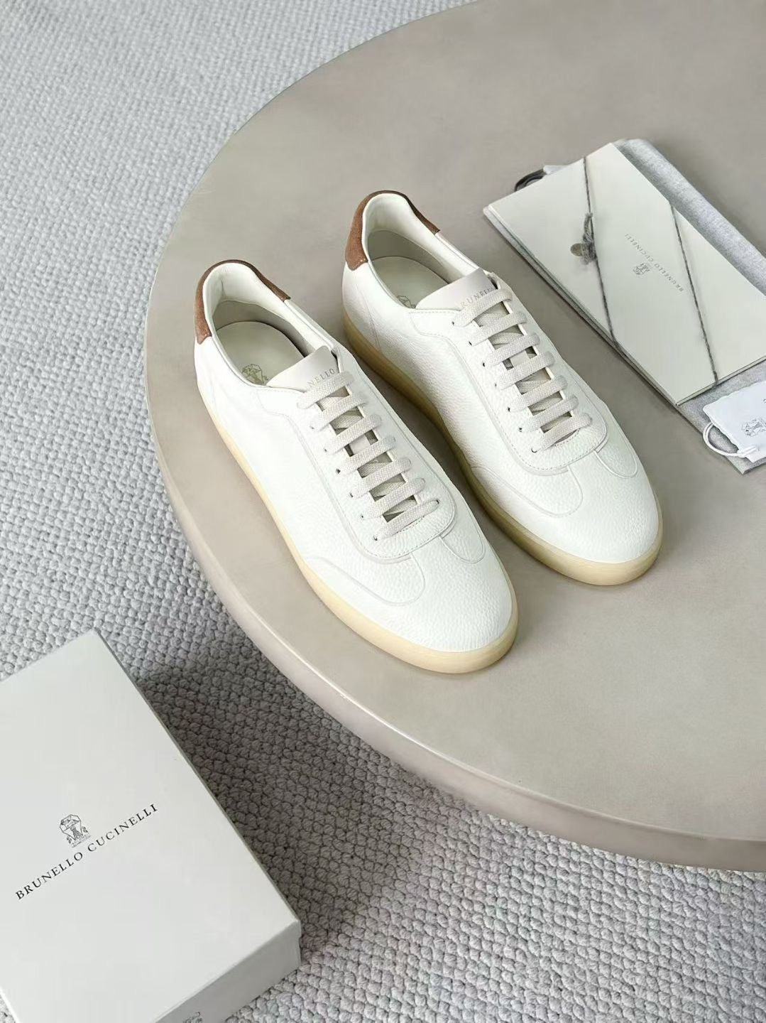 Brunello Cucinelli Herren-Sneaker aus Leder Weiss