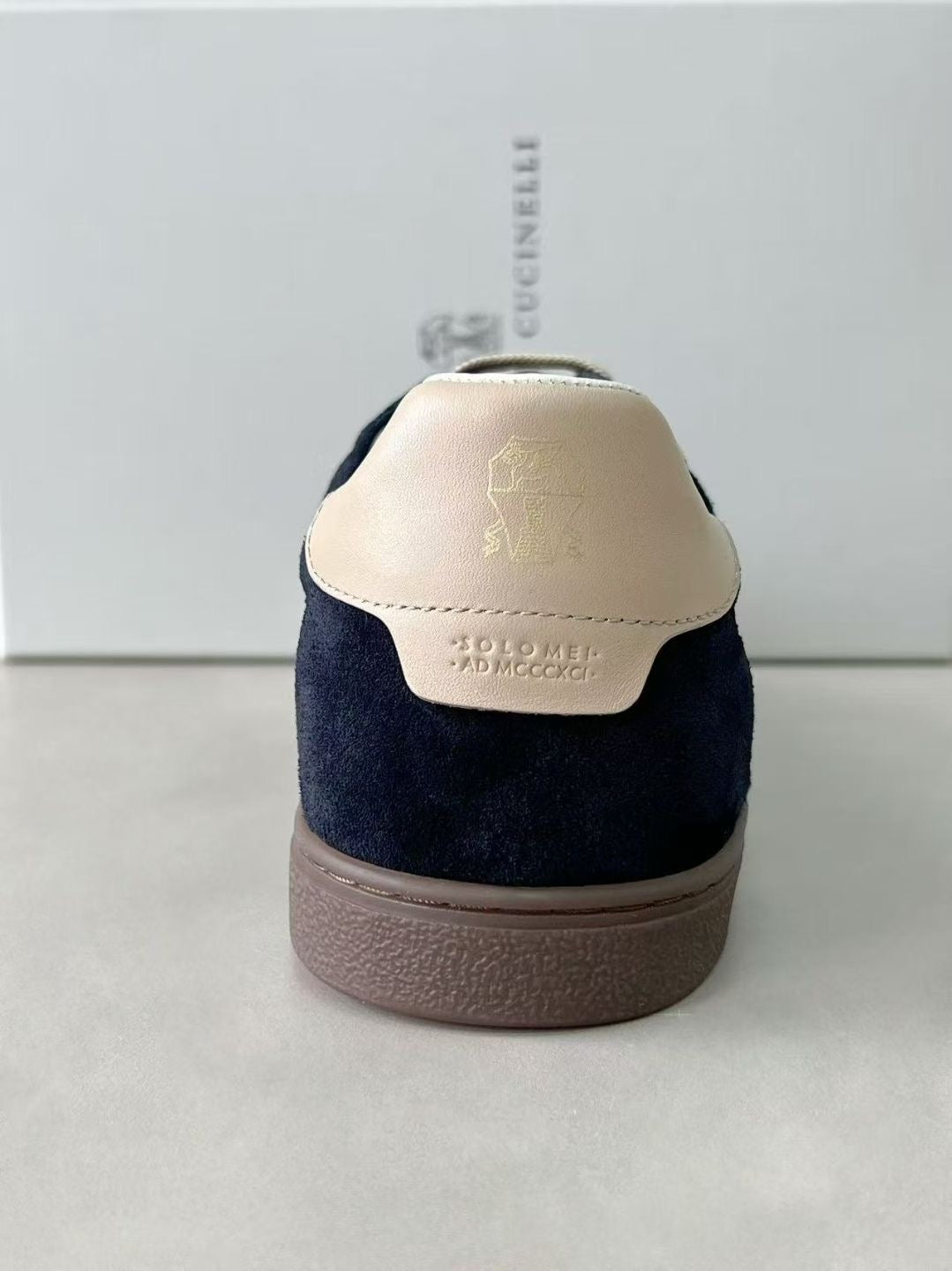 Brunello Cucinelli Herren-Sneaker aus Veloursleder Dunkelblau