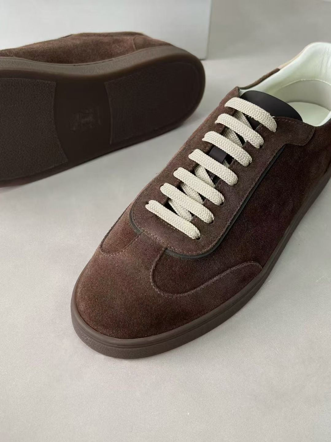 Brunello Cucinelli Herren-Sneaker aus Veloursleder Braun