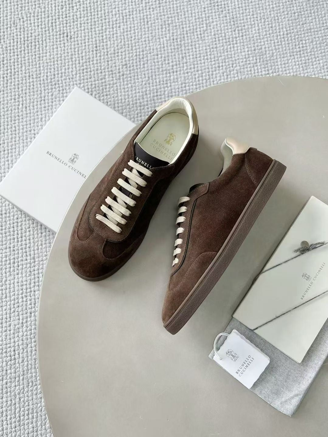 Brunello Cucinelli Herren-Sneaker aus Veloursleder Braun