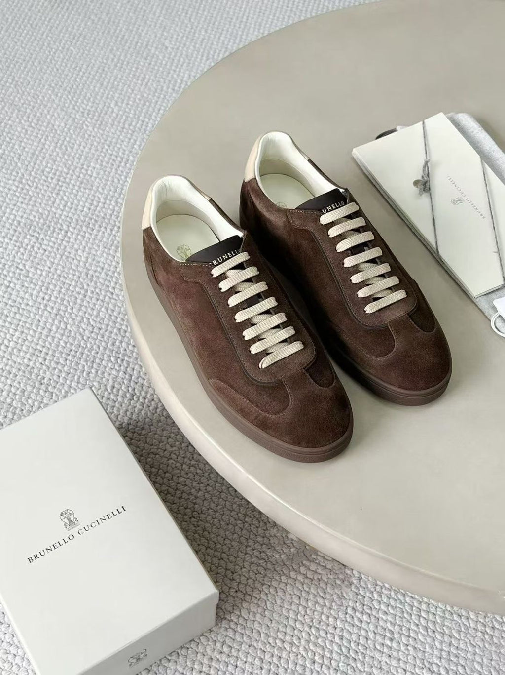 Brunello Cucinelli Herren-Sneaker aus Veloursleder Braun