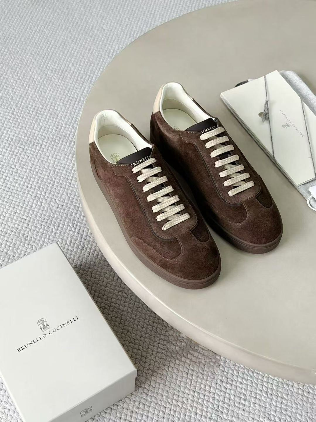 Brunello Cucinelli Herren-Sneaker aus Veloursleder Braun