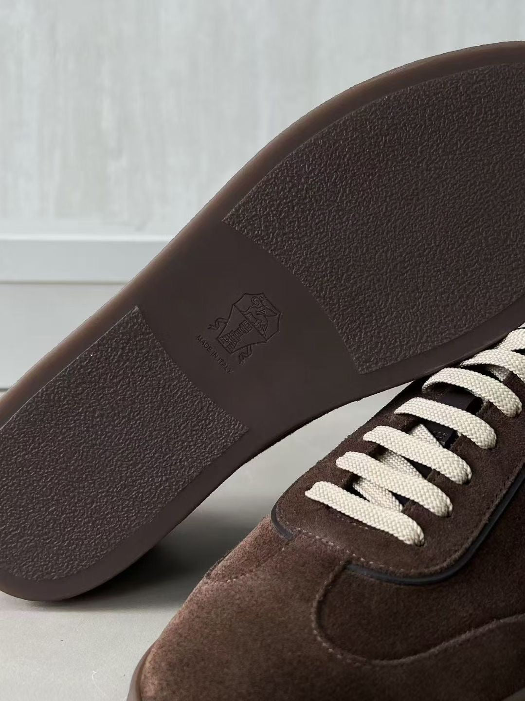 Brunello Cucinelli Herren-Sneaker aus Veloursleder Braun