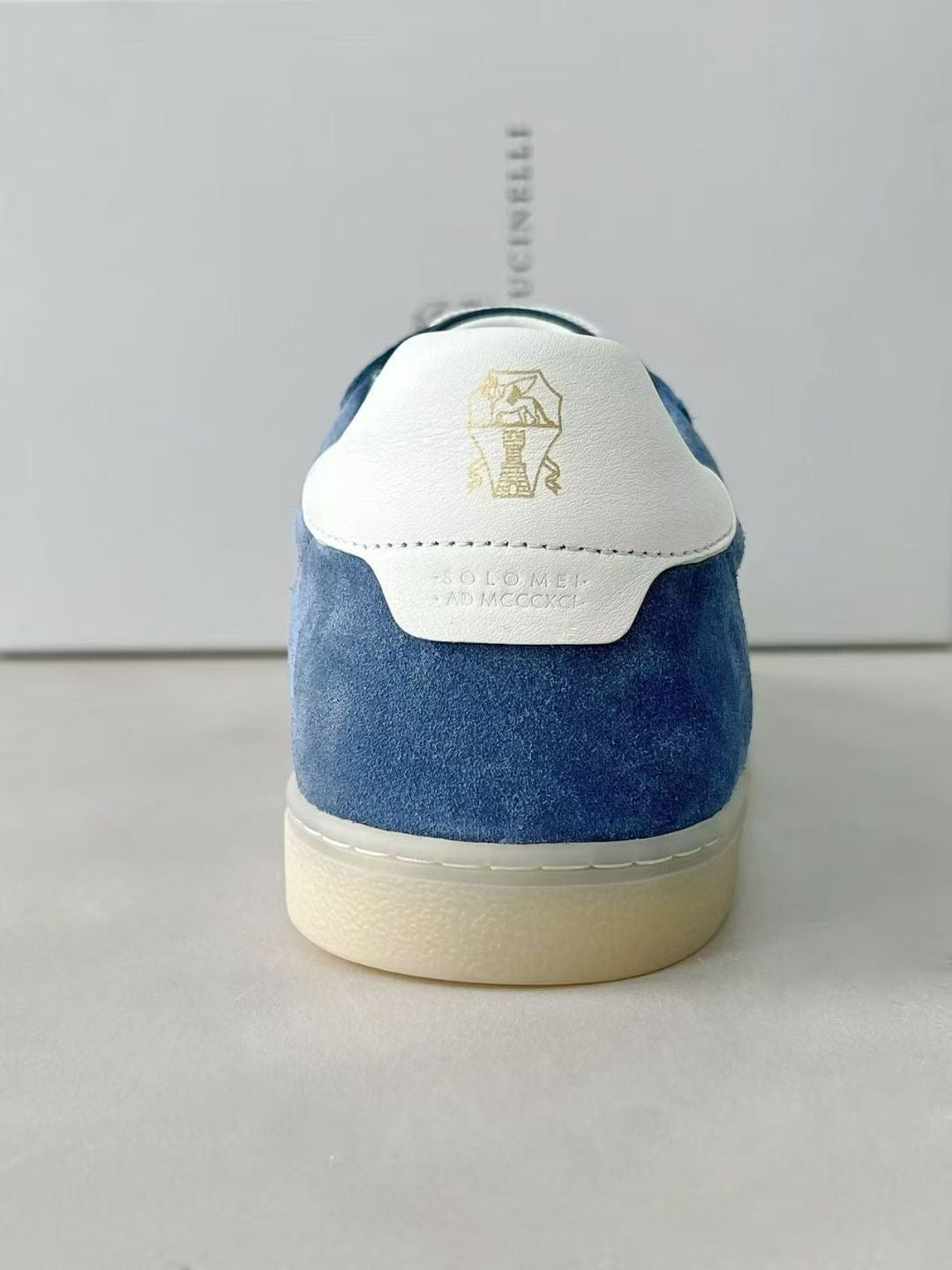 Brunello Cucinelli Herren-Sneaker aus Veloursleder Blau