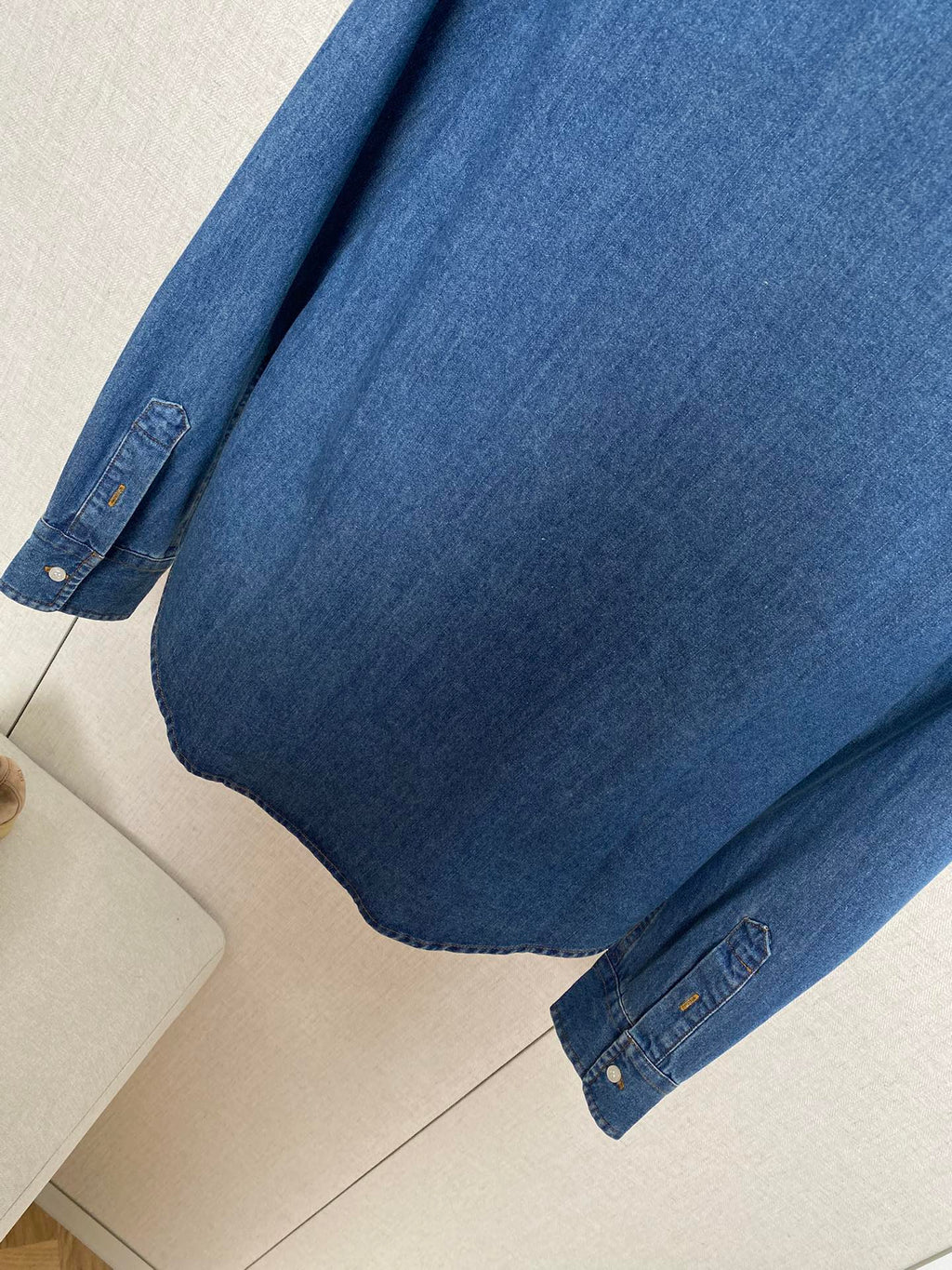 Ralph Lauren Denim-Hemd – Blaues Button-Down mit Stickerei & Loafern