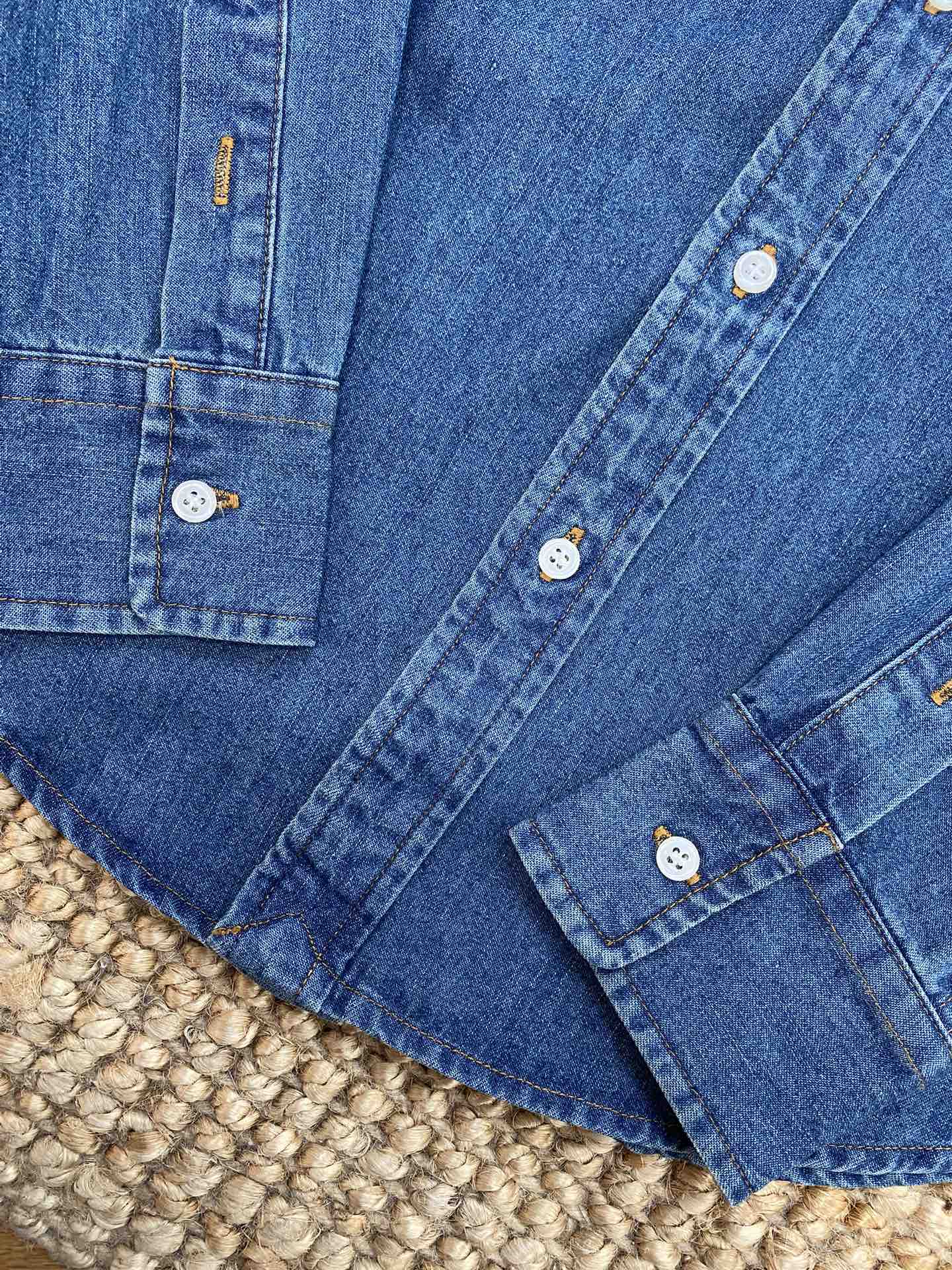 Ralph Lauren Denim-Hemd – Blaues Button-Down mit Stickerei & Loafern