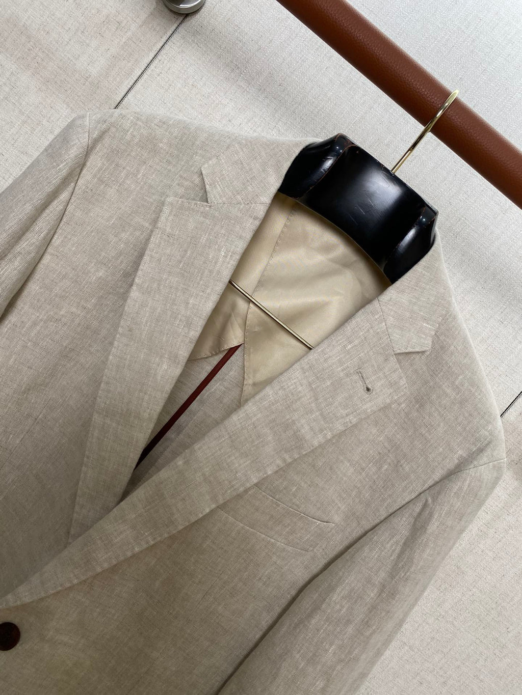 ZEGNA Sommersakko aus Leinen mit Reverskragen Beige
