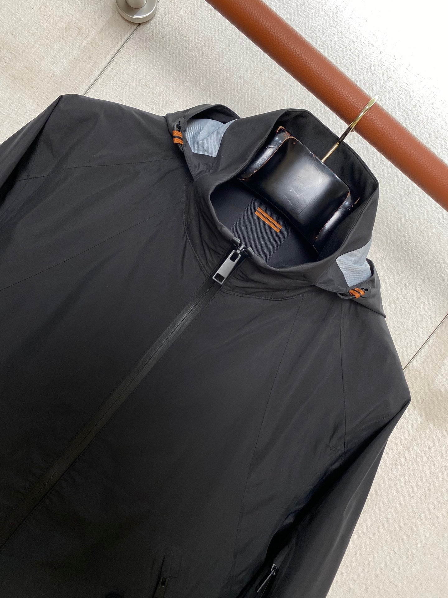 ZEGNA Waterproof Kapuzenjacke in Schwarz