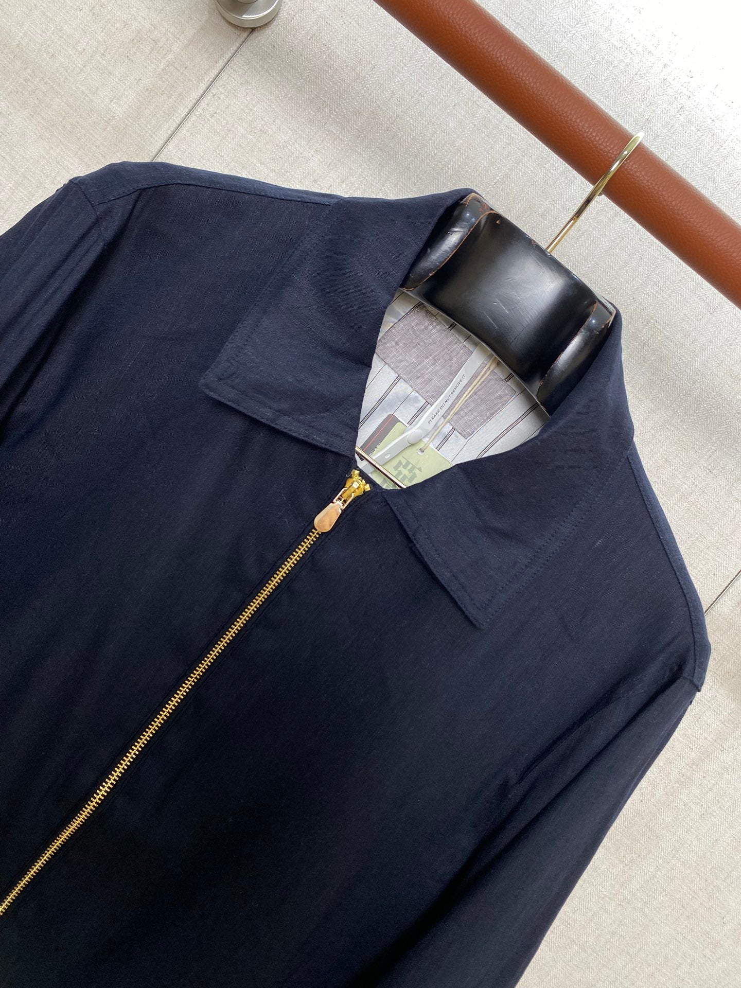 Brunello Cucinelli Elegante Herrenjacke mit Reißverschluss – Navy Blau