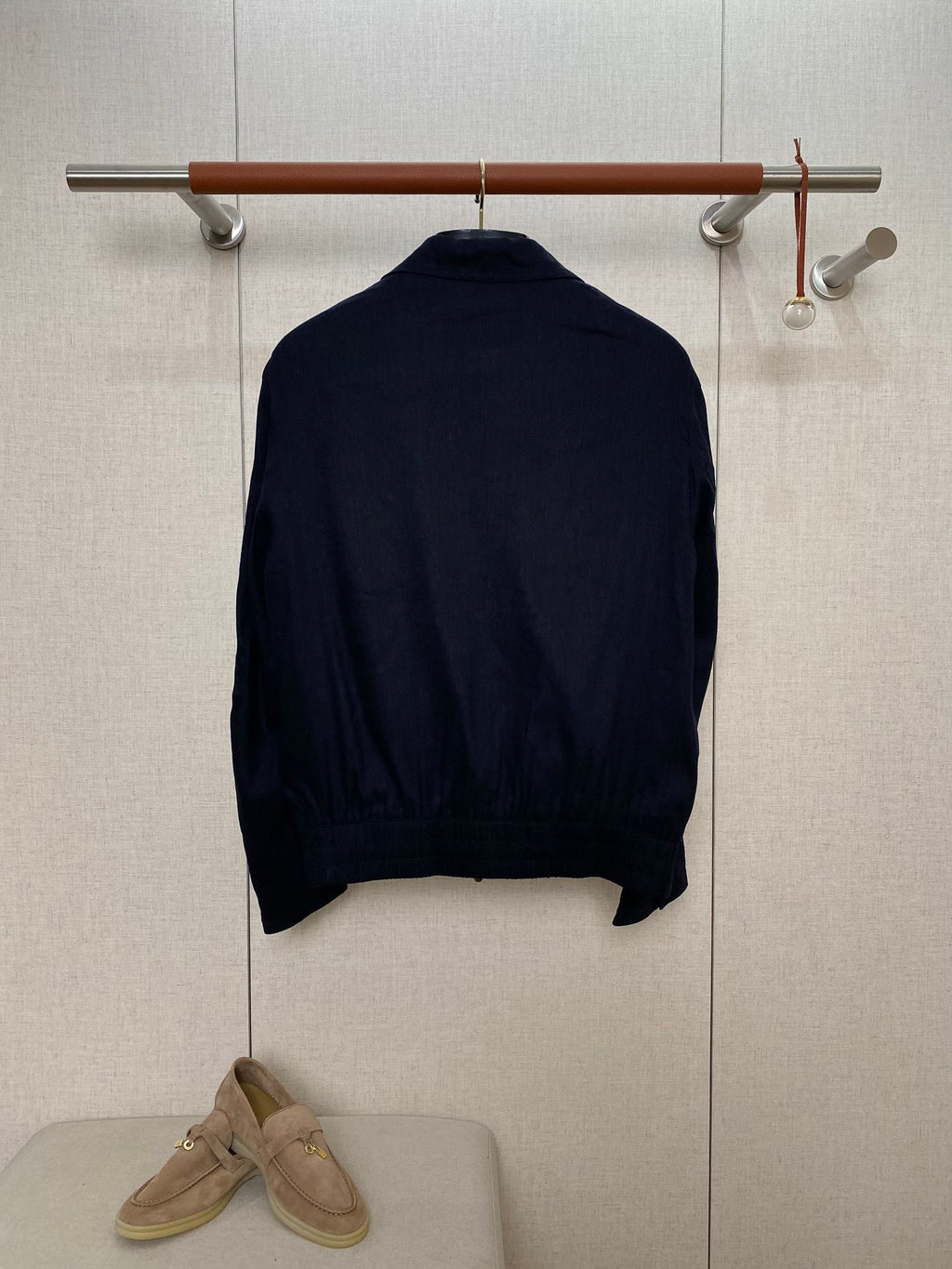 Brunello Cucinelli Elegante Herrenjacke mit Reißverschluss – Navy Blau