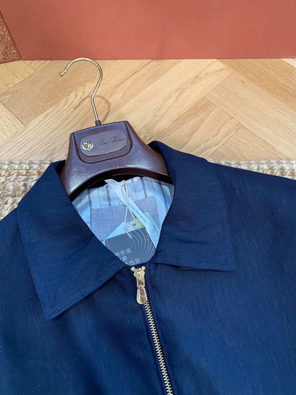 Brunello Cucinelli Elegante Herrenjacke mit Reißverschluss – Navy Blau