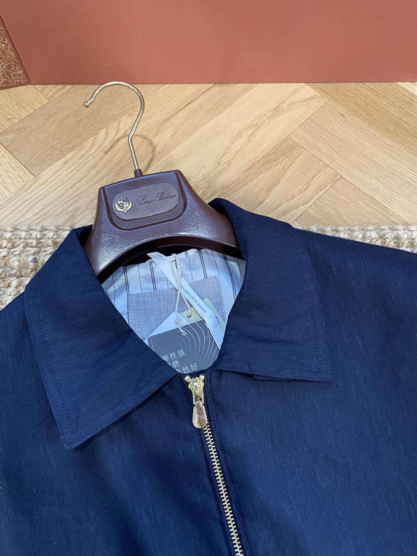 Brunello Cucinelli Elegante Herrenjacke mit Reißverschluss – Navy Blau