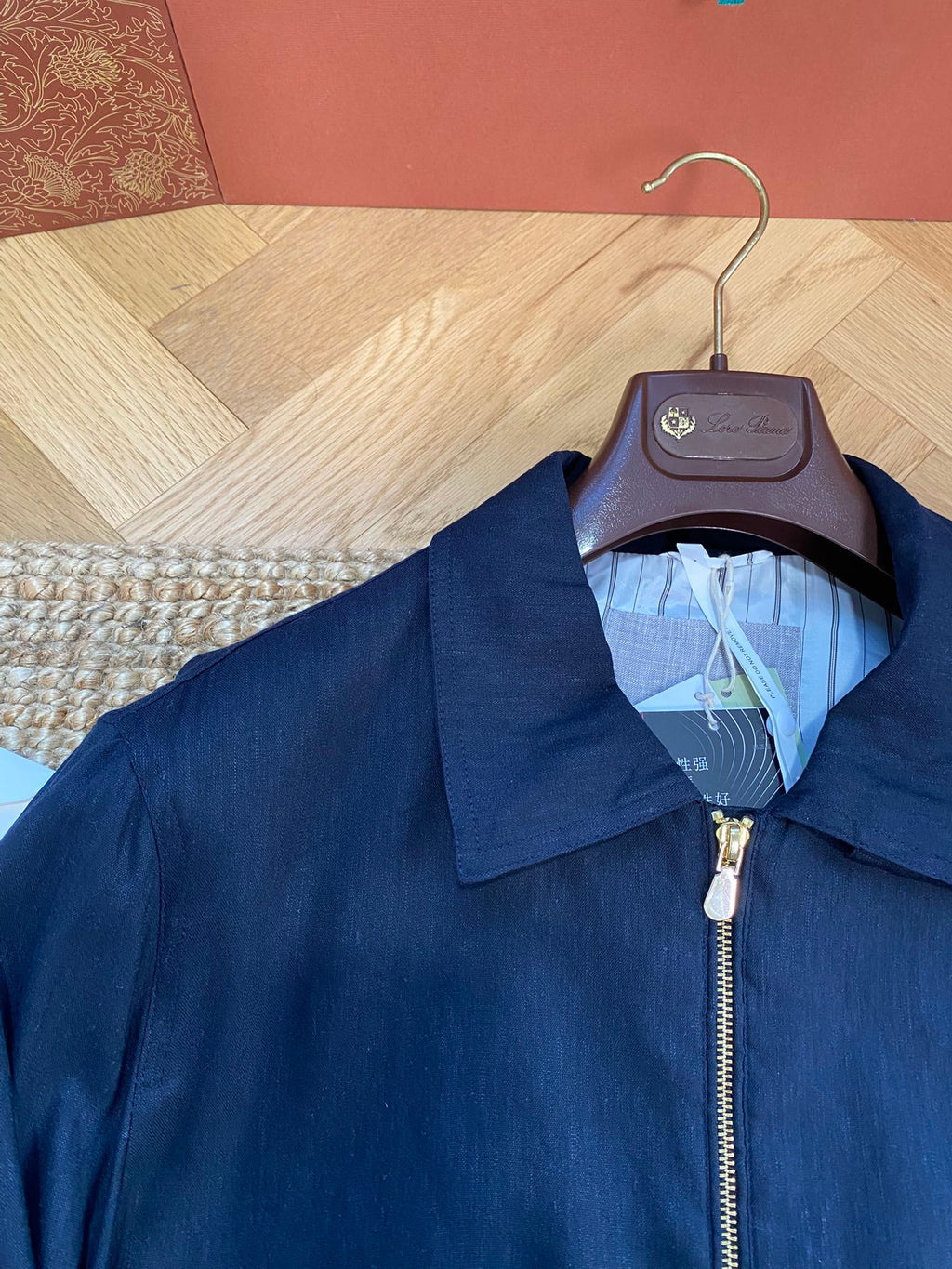 Brunello Cucinelli Elegante Herrenjacke mit Reißverschluss – Navy Blau