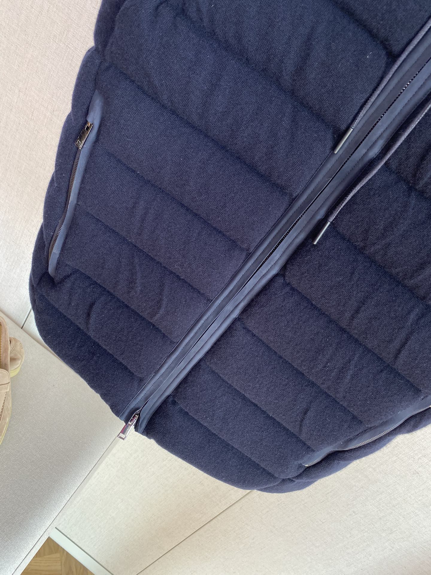 ZEGNA Gesteppte Herren-Daunenweste mit Zipper Marineblau