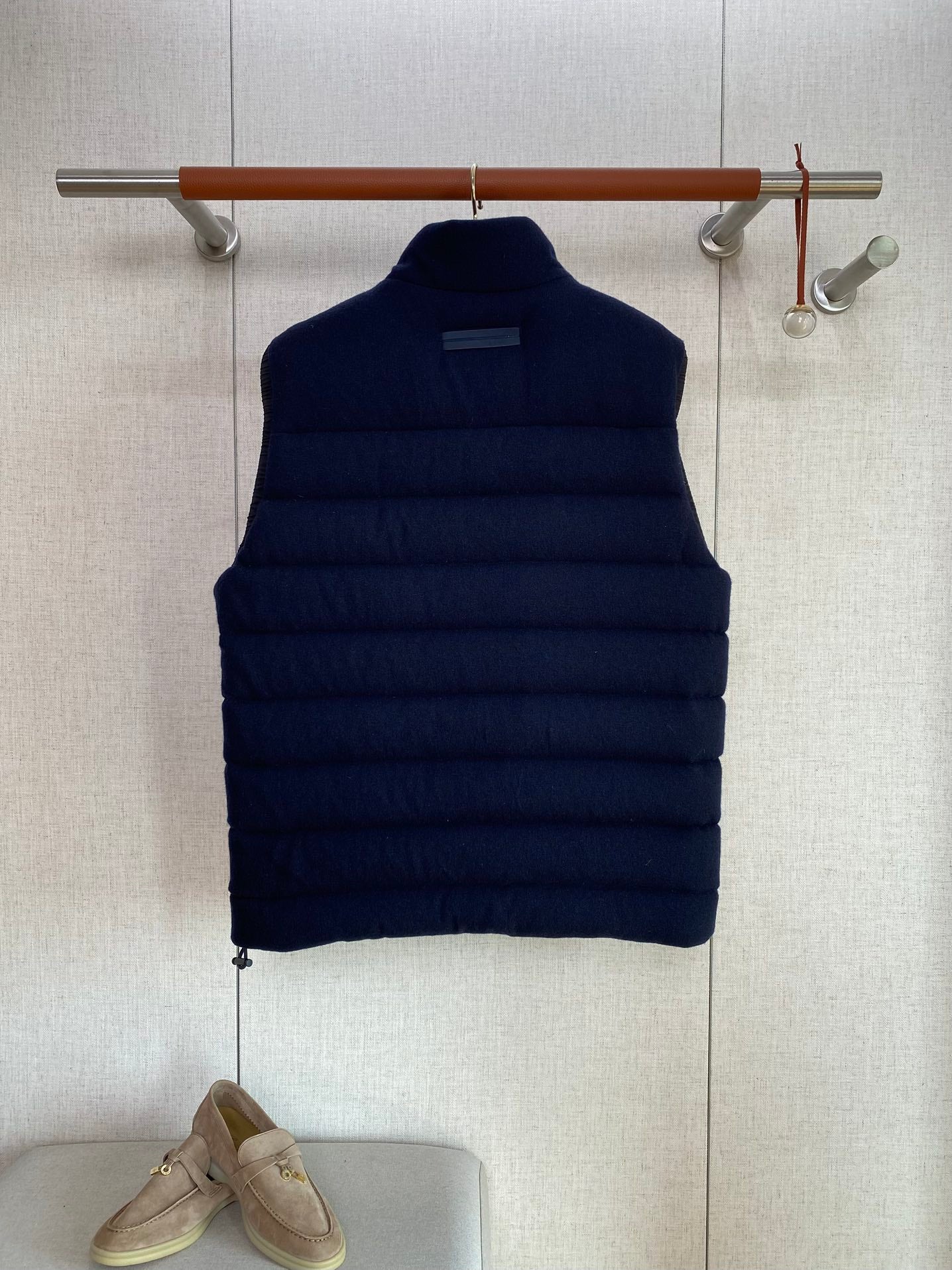 ZEGNA Gesteppte Herren-Daunenweste mit Zipper Marineblau