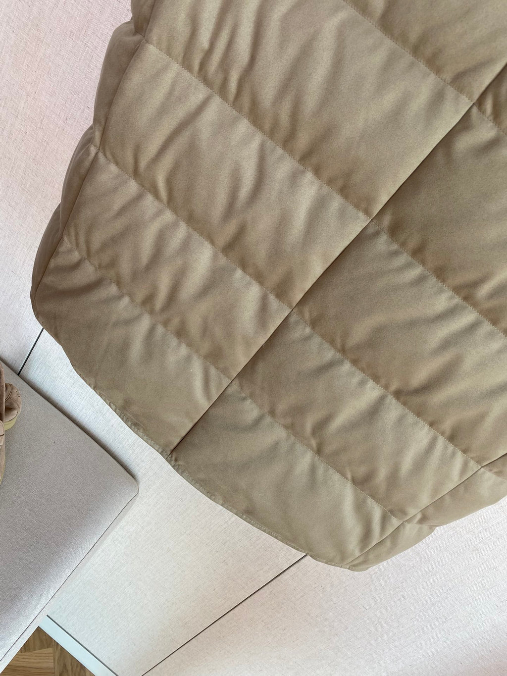 Brunello Cucinelli Herren Steppweste aus Baumwollmix in Khaki mit Stehkragen