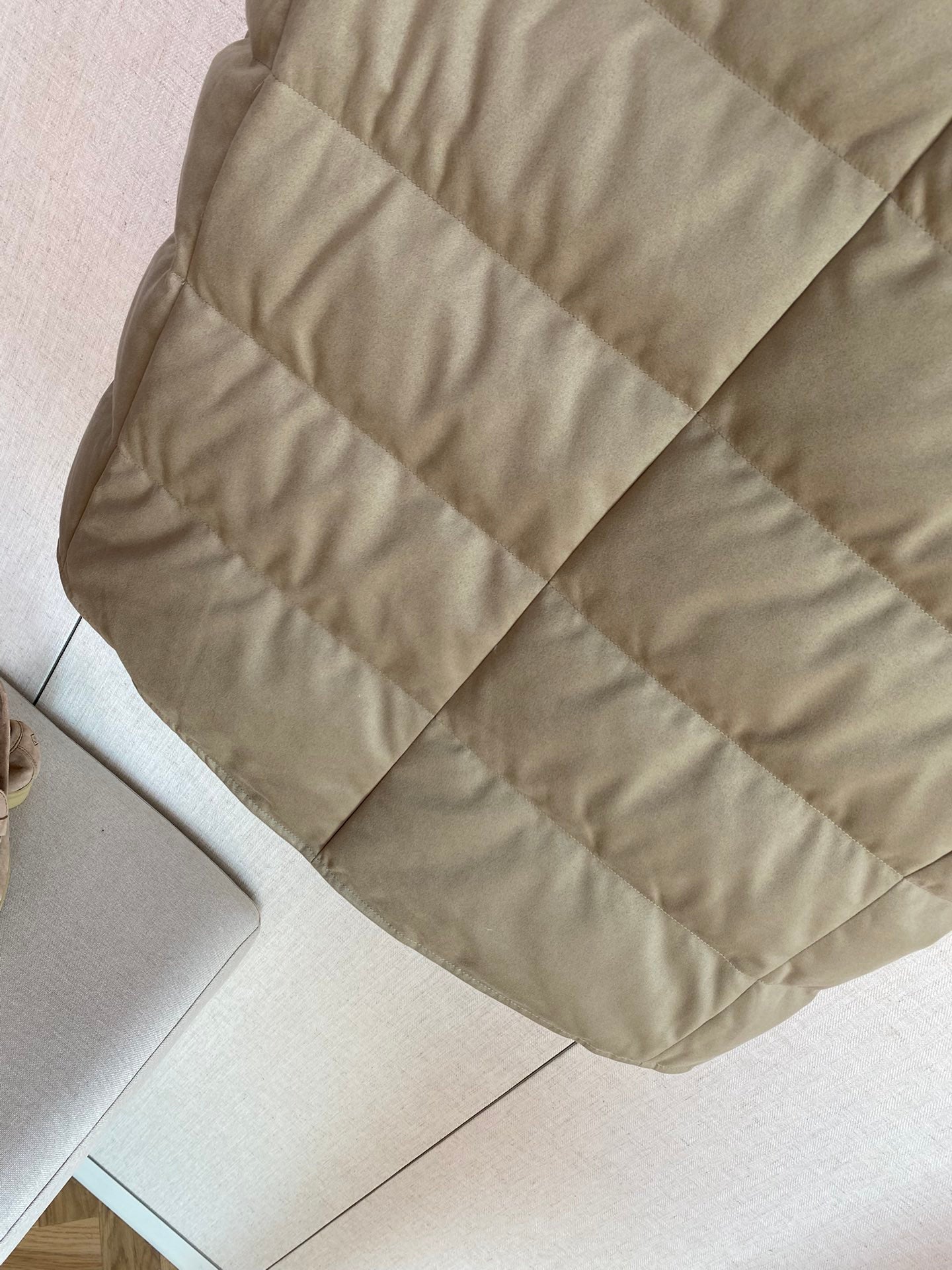 Brunello Cucinelli Herren Steppweste aus Baumwollmix in Khaki mit Stehkragen