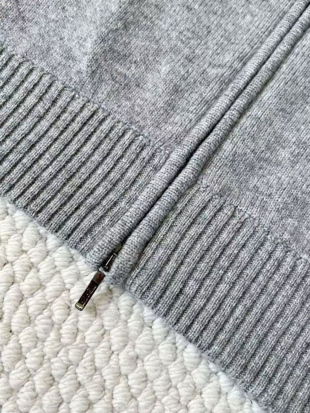 Loro Piana Herren-Strickjacke aus Kaschmir mit Reissverschluss Grau