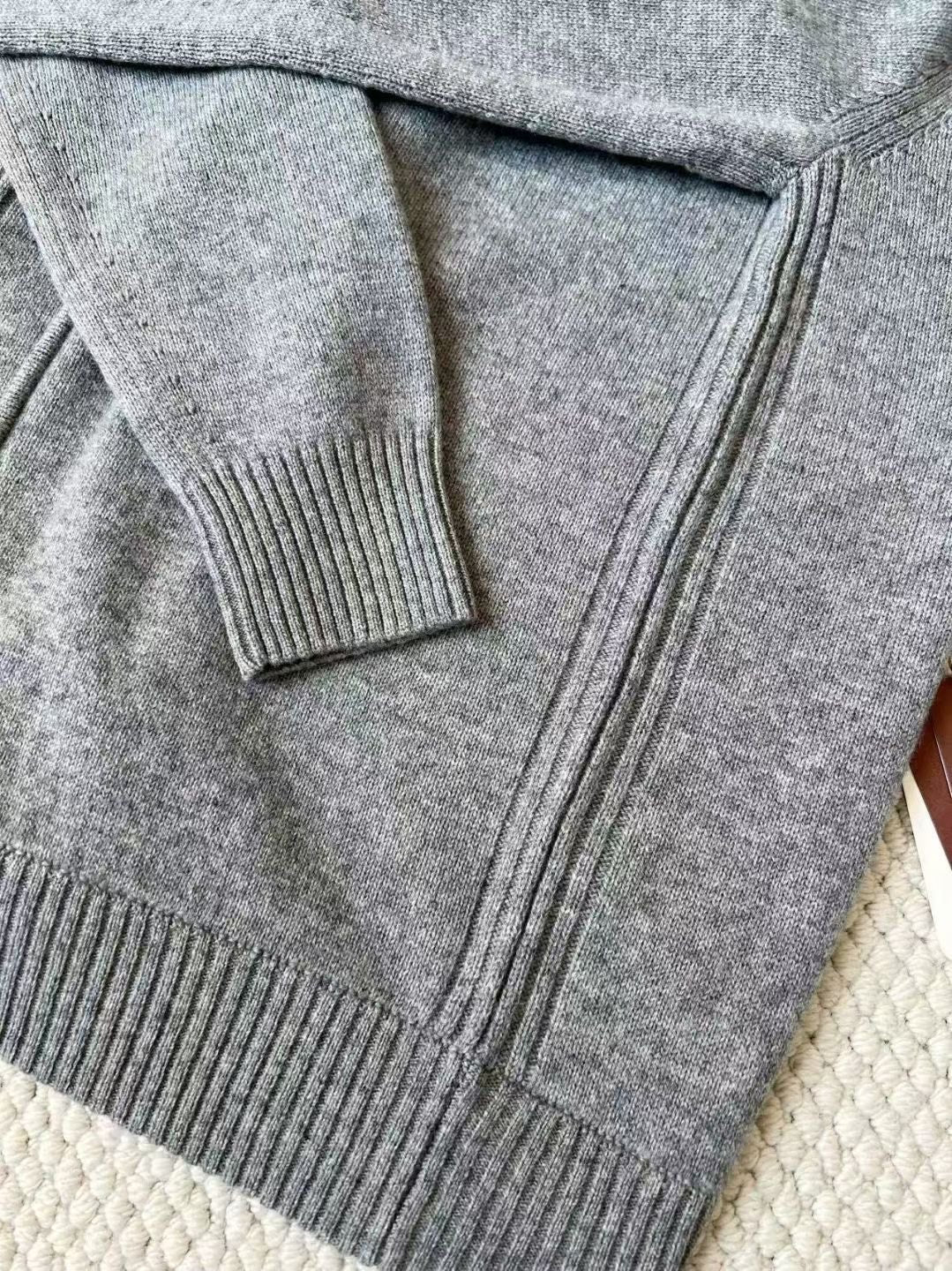 Loro Piana Herren-Strickjacke aus Kaschmir mit Reissverschluss Grau