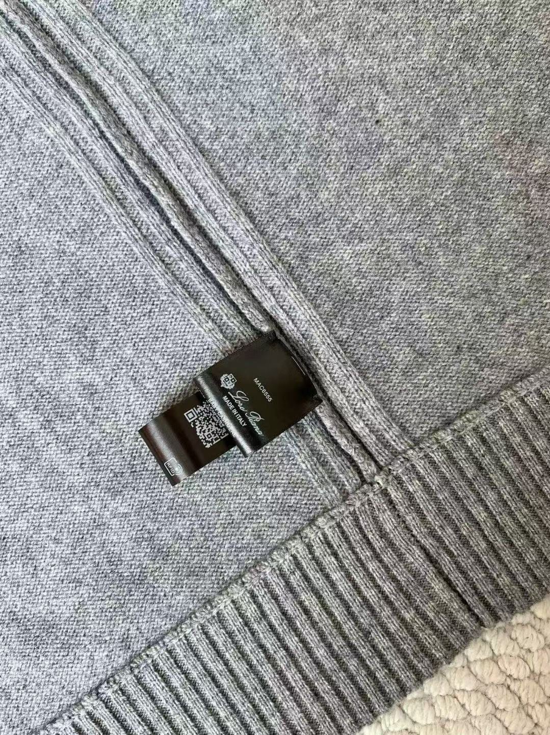 Loro Piana Herren-Strickjacke aus Kaschmir mit Reissverschluss Grau