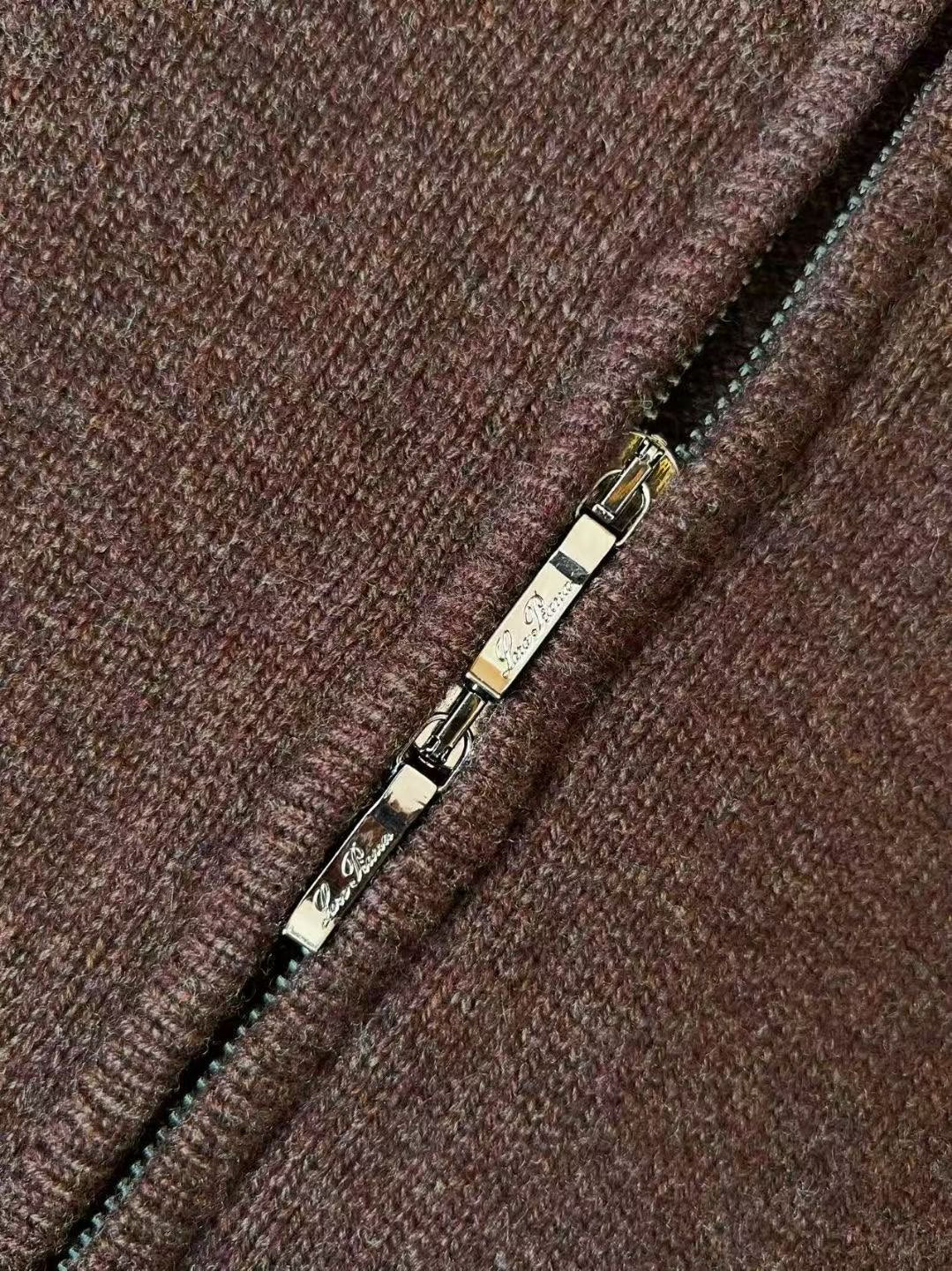 Loro Piana Eleganter Zip-Pullover aus reinem Kaschmir