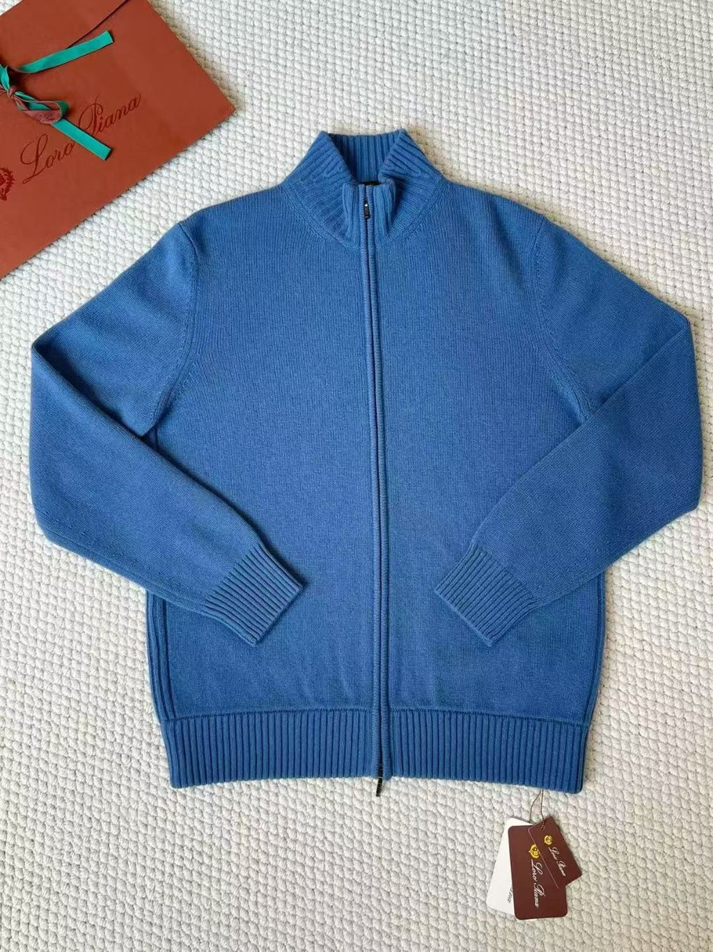 Loro Piana Zip-Strickjacke in Blau