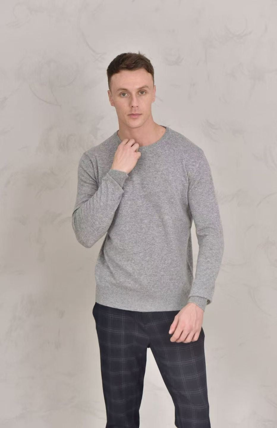 ZEGNA Herren Pullover aus feiner Wolle in Hellgrau