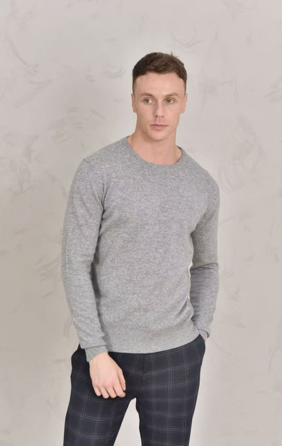 ZEGNA Herren Pullover aus feiner Wolle in Hellgrau